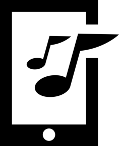 Music On Mobile Phone Outline Svg File, Free Vectors File